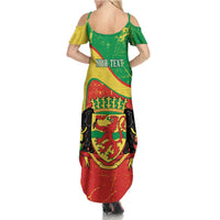 Personalized Congo-Brazzaville Independence Day Summer Maxi Dress Coat Of Arms Grunge Style - Wonder Print Shop