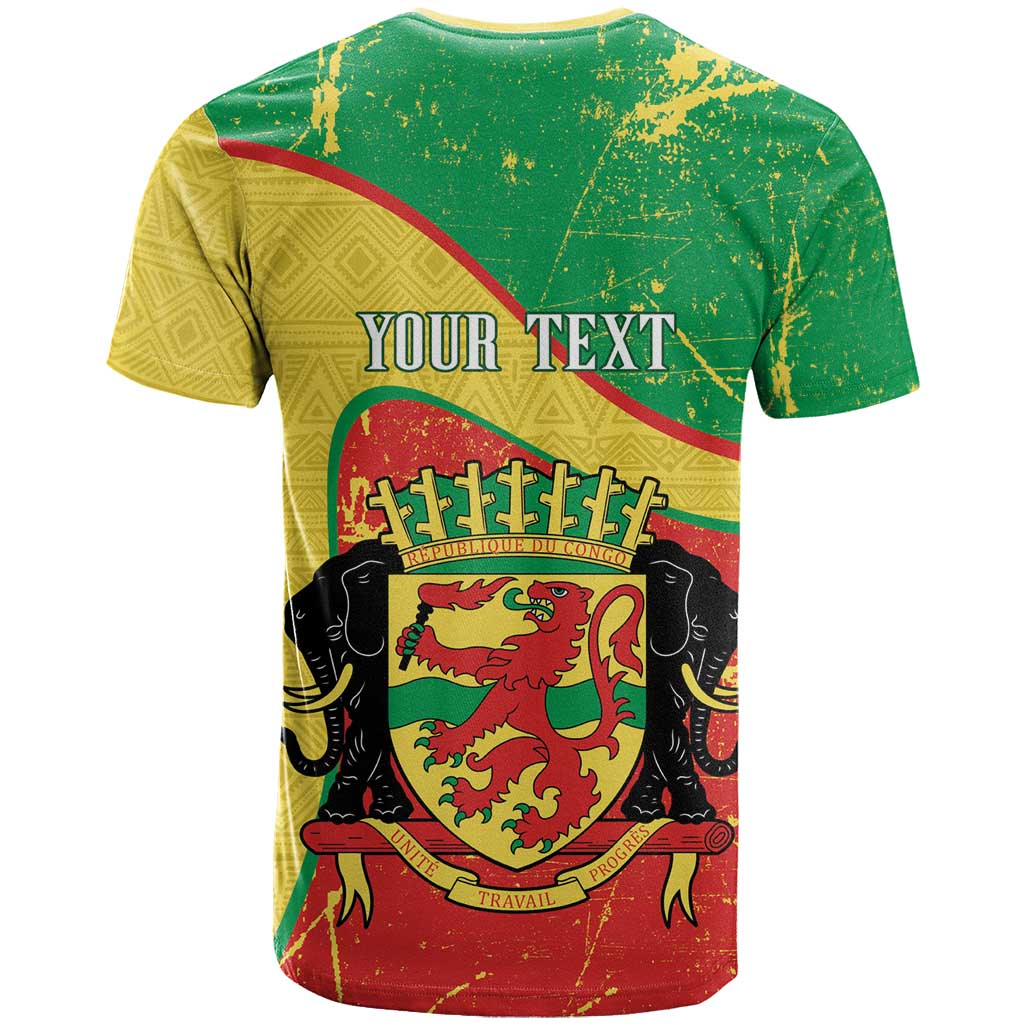 Personalized Congo-Brazzaville Independence Day T Shirt Coat Of Arms Grunge Style - Wonder Print Shop