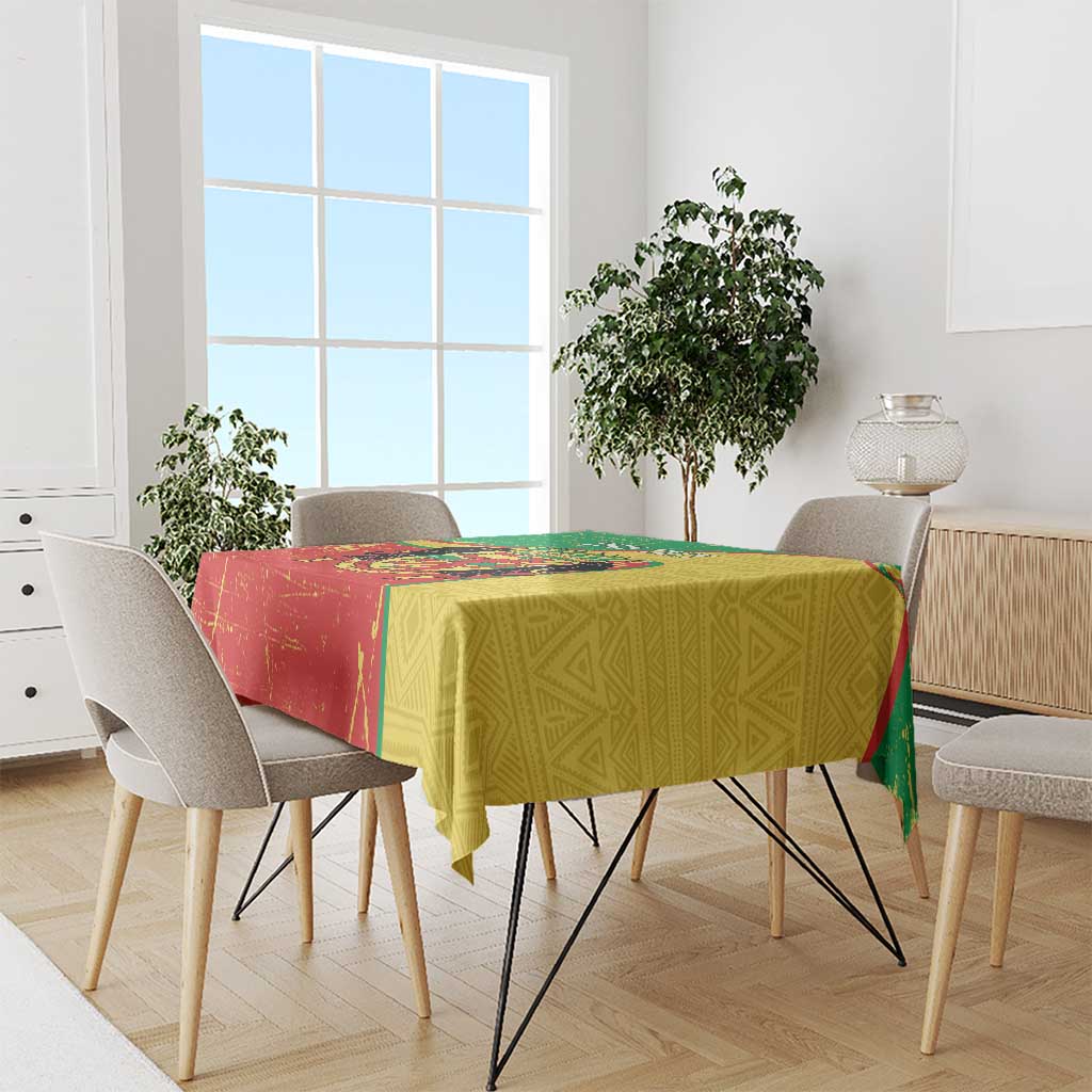 Personalized Congo-Brazzaville Independence Day Tablecloth Coat Of Arms Grunge Style - Wonder Print Shop