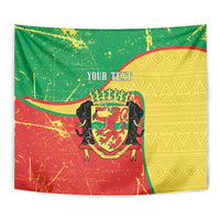 Personalized Congo-Brazzaville Independence Day Tapestry Coat Of Arms Grunge Style - Wonder Print Shop
