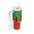Personalized Congo-Brazzaville Independence Day Tumbler With Handle Coat Of Arms Grunge Style - Wonder Print Shop