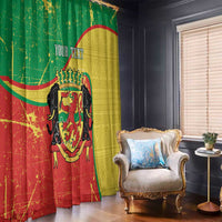 Personalized Congo-Brazzaville Independence Day Window Curtain Coat Of Arms Grunge Style - Wonder Print Shop