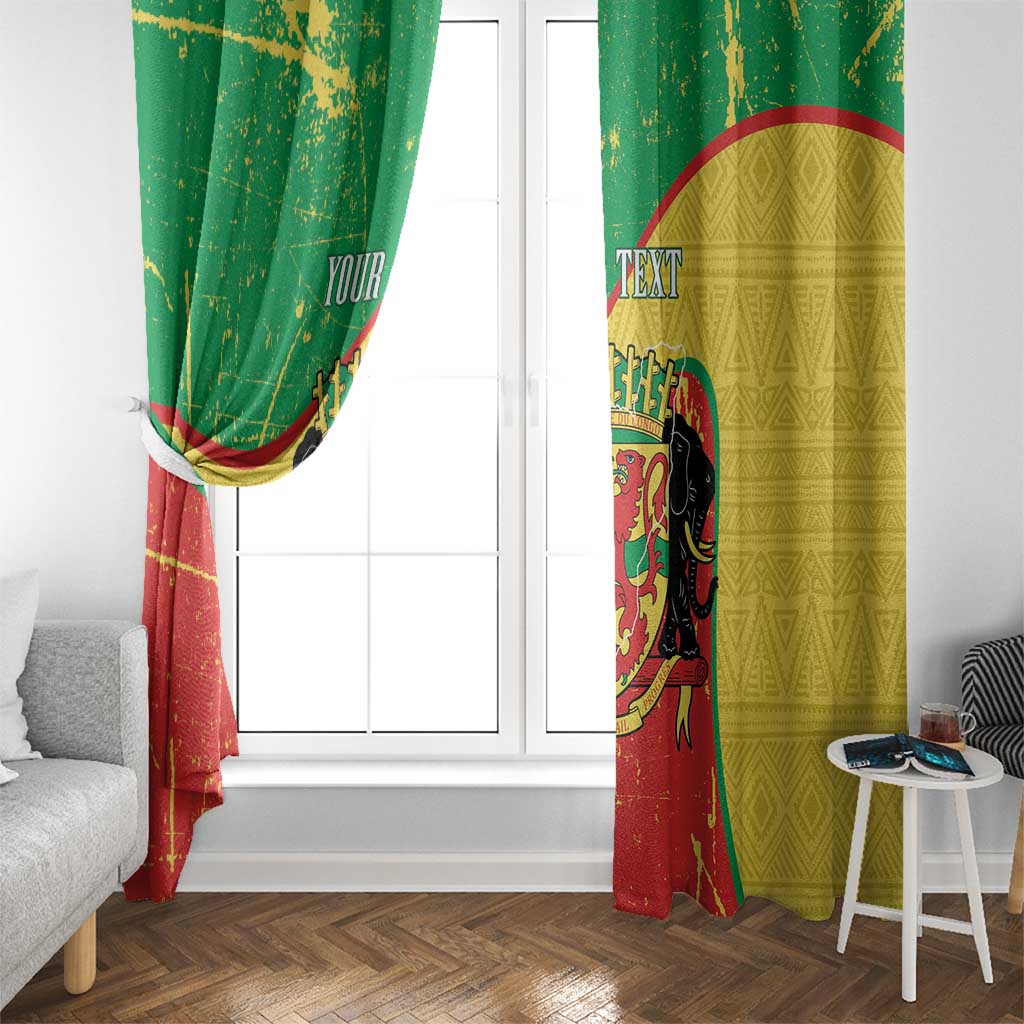 Personalized Congo-Brazzaville Independence Day Window Curtain Coat Of Arms Grunge Style - Wonder Print Shop