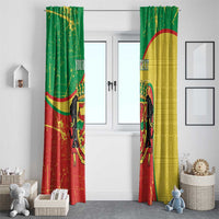 Personalized Congo-Brazzaville Independence Day Window Curtain Coat Of Arms Grunge Style - Wonder Print Shop