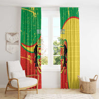 Personalized Congo-Brazzaville Independence Day Window Curtain Coat Of Arms Grunge Style - Wonder Print Shop
