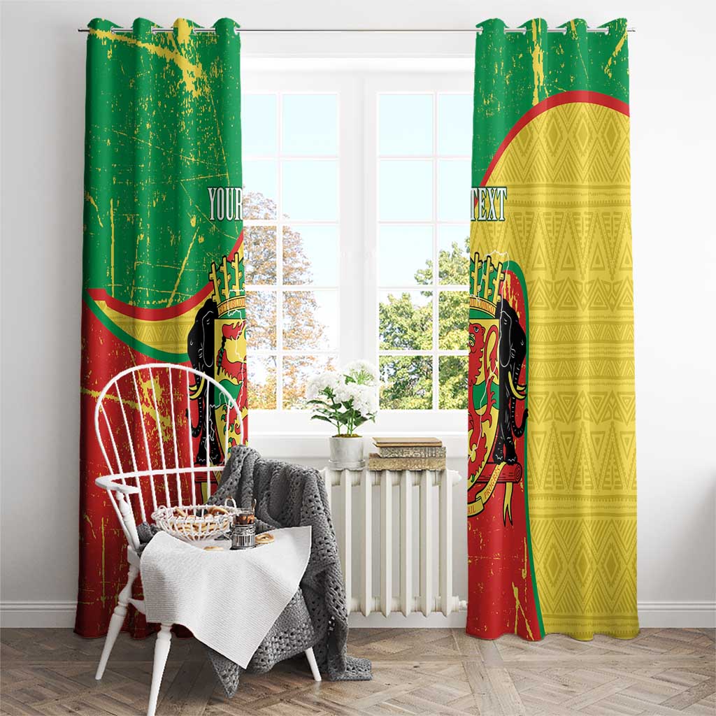 Personalized Congo-Brazzaville Independence Day Window Curtain Coat Of Arms Grunge Style - Wonder Print Shop
