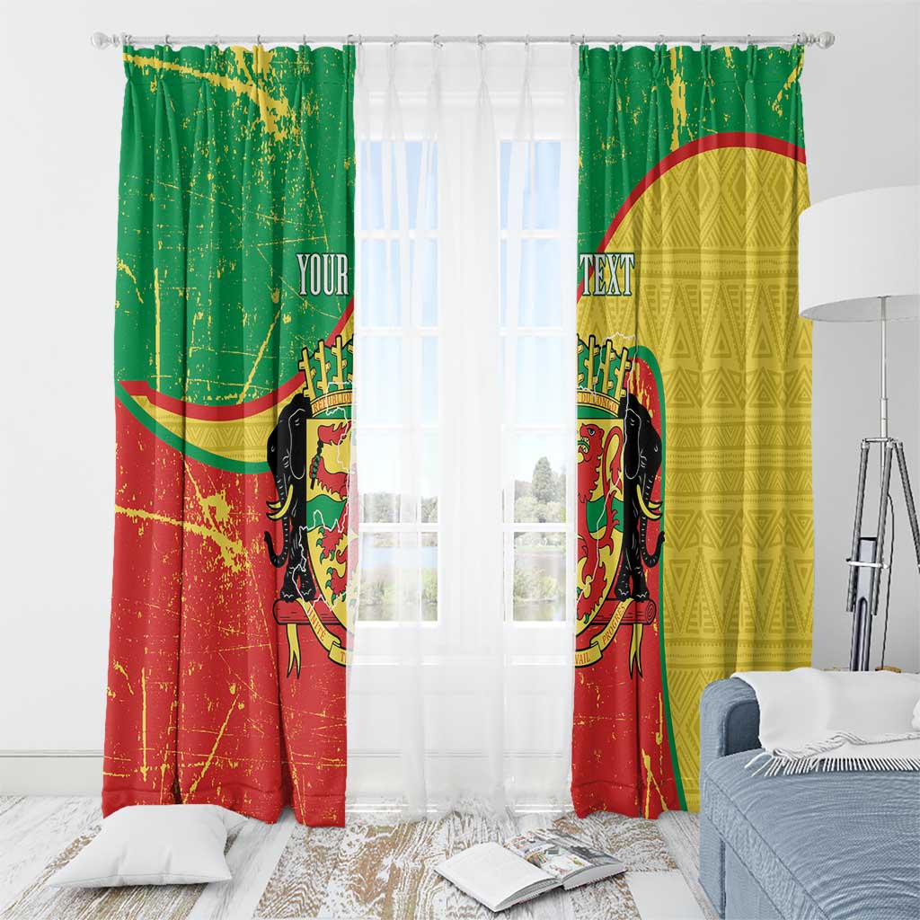 Personalized Congo-Brazzaville Independence Day Window Curtain Coat Of Arms Grunge Style - Wonder Print Shop