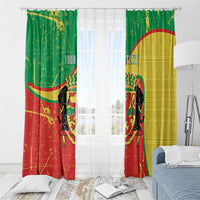 Personalized Congo-Brazzaville Independence Day Window Curtain Coat Of Arms Grunge Style - Wonder Print Shop