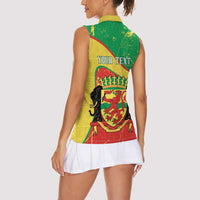 Personalized Congo-Brazzaville Independence Day Women Sleeveless Polo Shirt Coat Of Arms Grunge Style - Wonder Print Shop