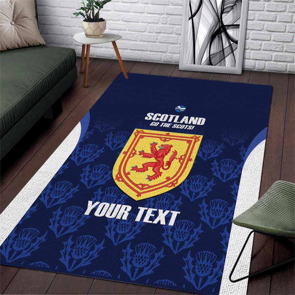 Custom Scotland Cricket Area Rug Go Scots Thistle Pattern - Wonder Print Shop