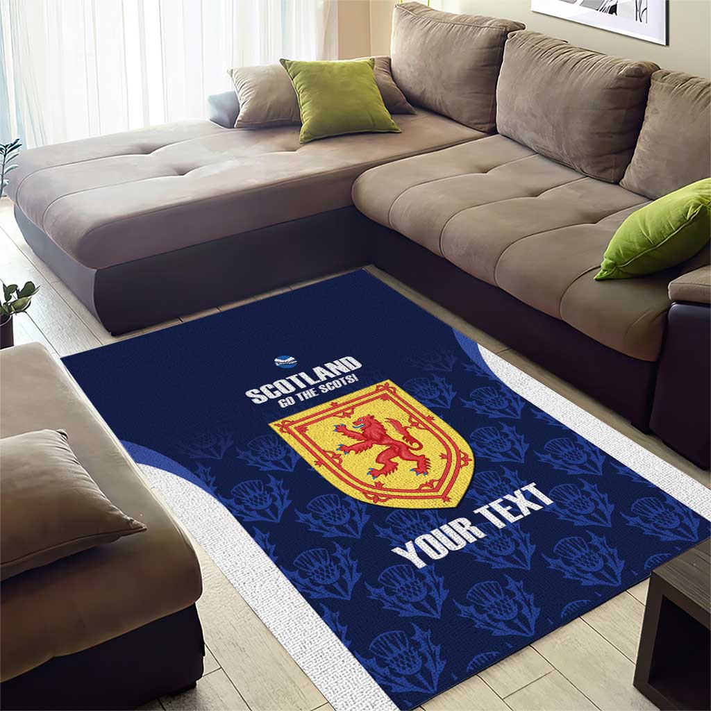 Custom Scotland Cricket Area Rug Go Scots Thistle Pattern - Wonder Print Shop