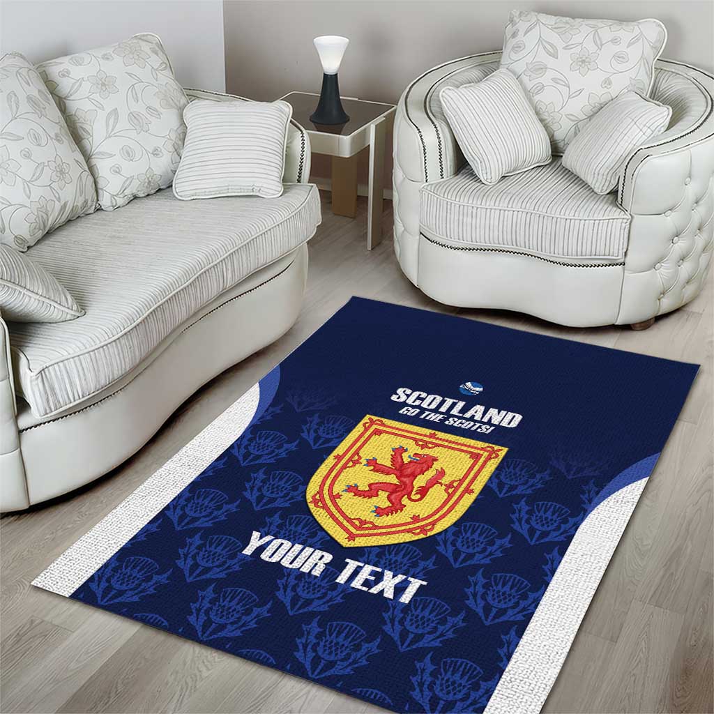 Custom Scotland Cricket Area Rug Go Scots Thistle Pattern - Wonder Print Shop