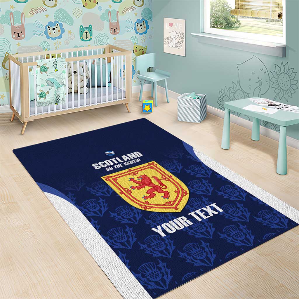 Custom Scotland Cricket Area Rug Go Scots Thistle Pattern - Wonder Print Shop