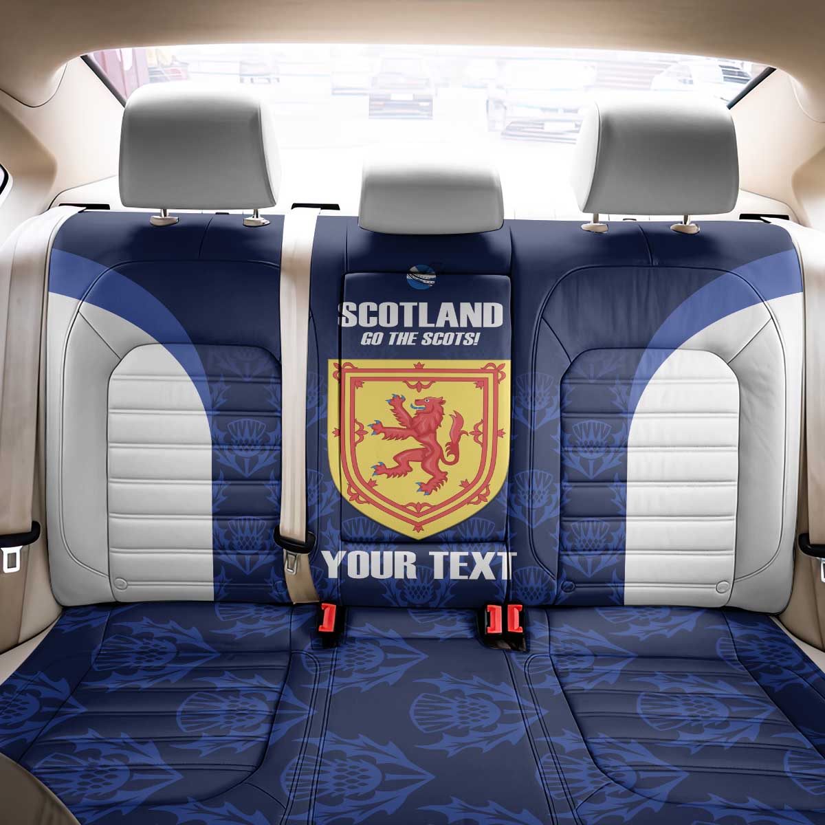 Custom Scotland Cricket Back Car Seat Cover Go Scots Thistle Pattern - Wonder Print Shop