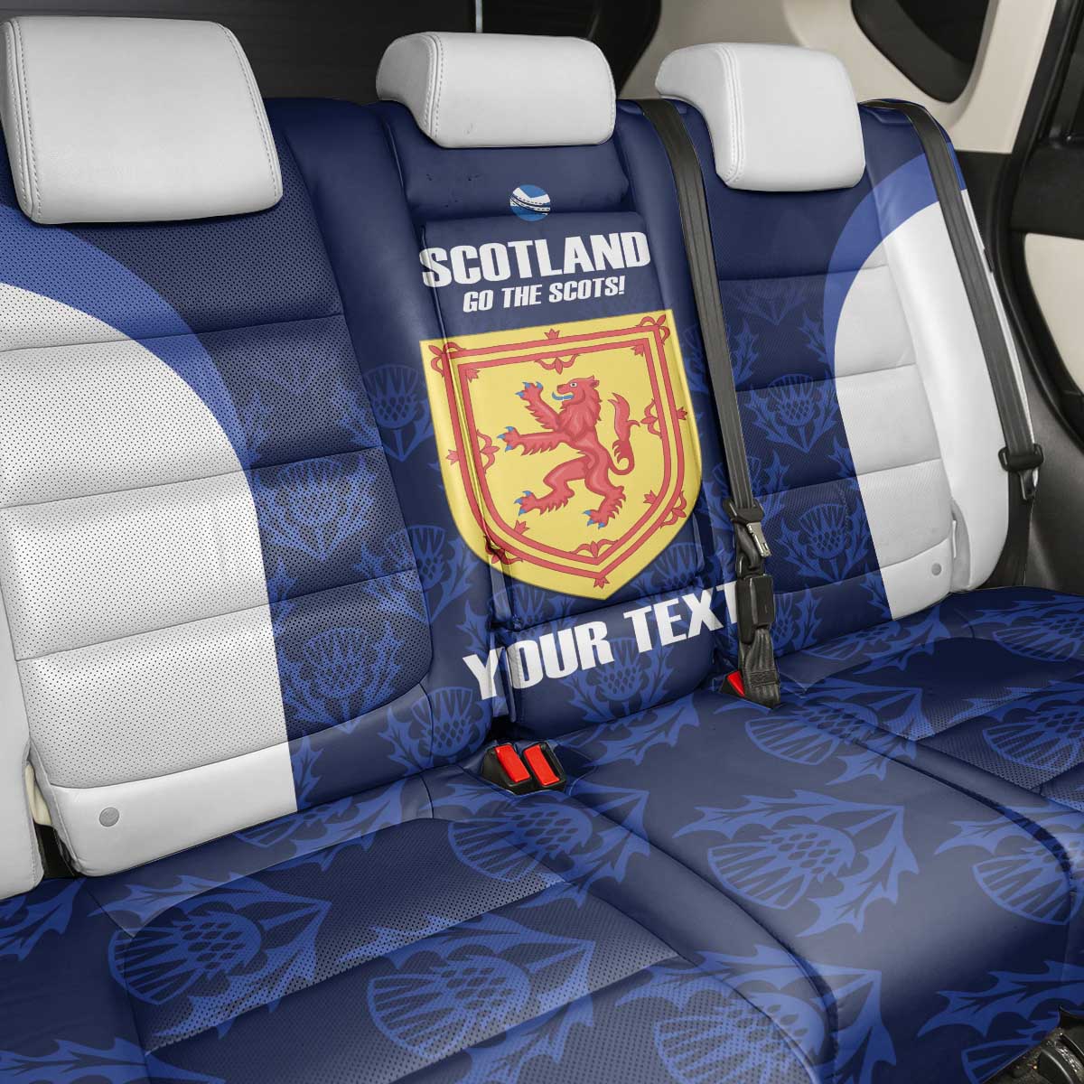 Custom Scotland Cricket Back Car Seat Cover Go Scots Thistle Pattern - Wonder Print Shop