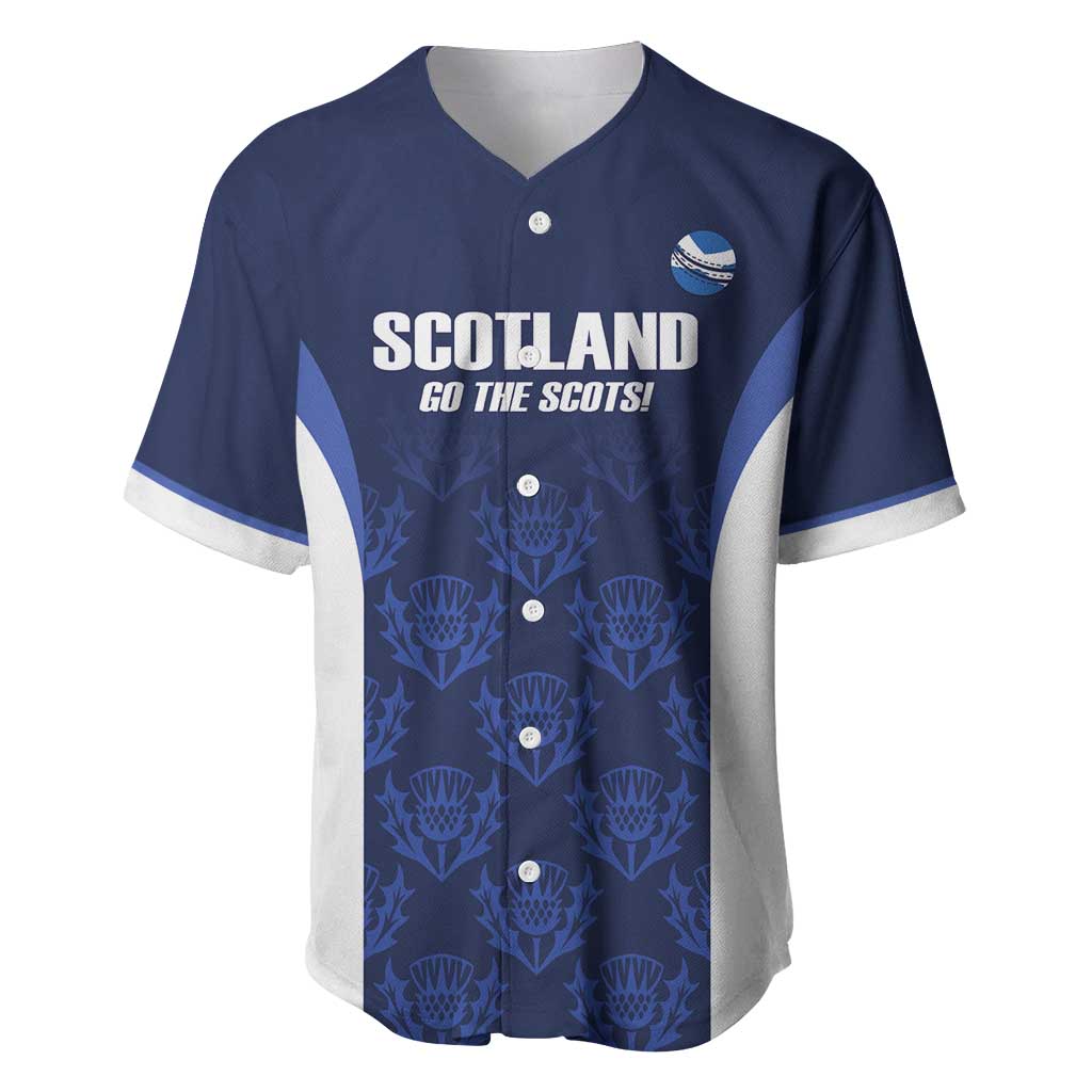 Custom Scotland Cricket Baseball Jersey Go Scots Thistle Pattern - Wonder Print Shop