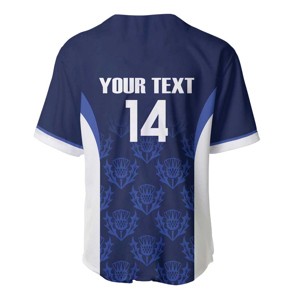 Custom Scotland Cricket Baseball Jersey Go Scots Thistle Pattern - Wonder Print Shop