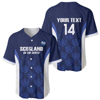 Custom Scotland Cricket Baseball Jersey Go Scots Thistle Pattern - Wonder Print Shop
