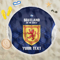 Custom Scotland Cricket Beach Blanket Go Scots Thistle Pattern - Wonder Print Shop