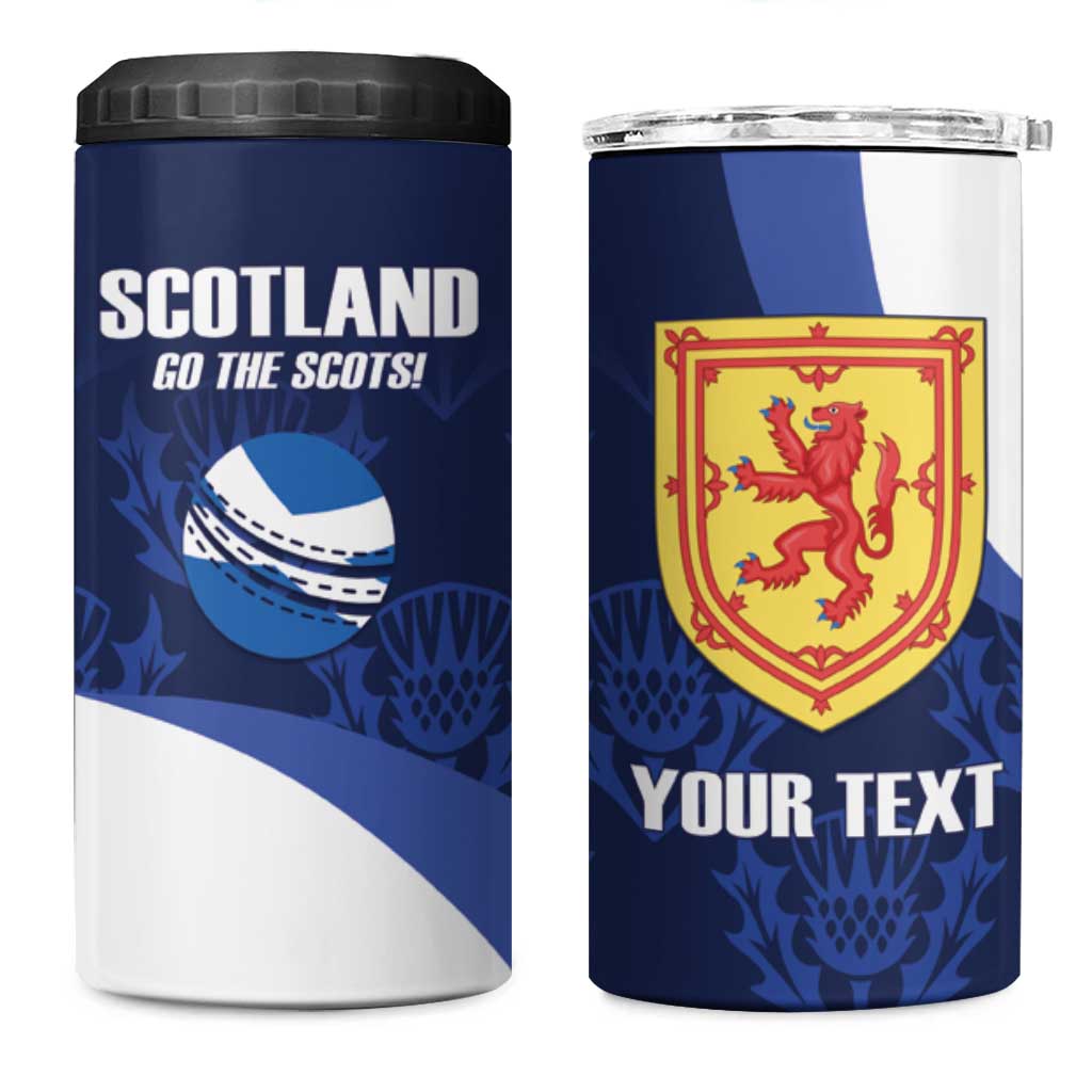 Custom Scotland Cricket 4 in 1 Can Cooler Tumbler Go Scots Thistle Pattern - Wonder Print Shop