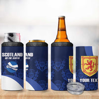 Custom Scotland Cricket 4 in 1 Can Cooler Tumbler Go Scots Thistle Pattern - Wonder Print Shop