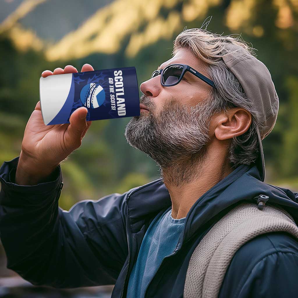 Custom Scotland Cricket 4 in 1 Can Cooler Tumbler Go Scots Thistle Pattern - Wonder Print Shop