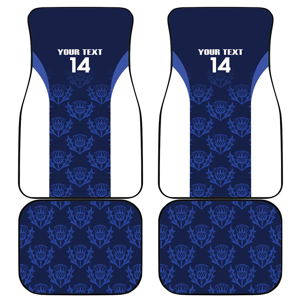 Custom Scotland Cricket Car Mats Go Scots Thistle Pattern - Wonder Print Shop