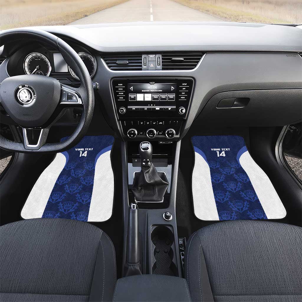 Custom Scotland Cricket Car Mats Go Scots Thistle Pattern - Wonder Print Shop
