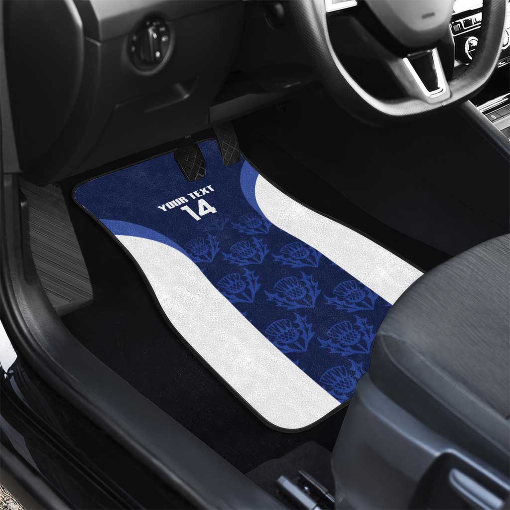 Custom Scotland Cricket Car Mats Go Scots Thistle Pattern - Wonder Print Shop