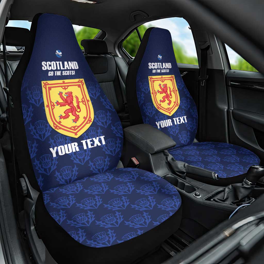 Custom Scotland Cricket Car Seat Cover Go Scots Thistle Pattern - Wonder Print Shop