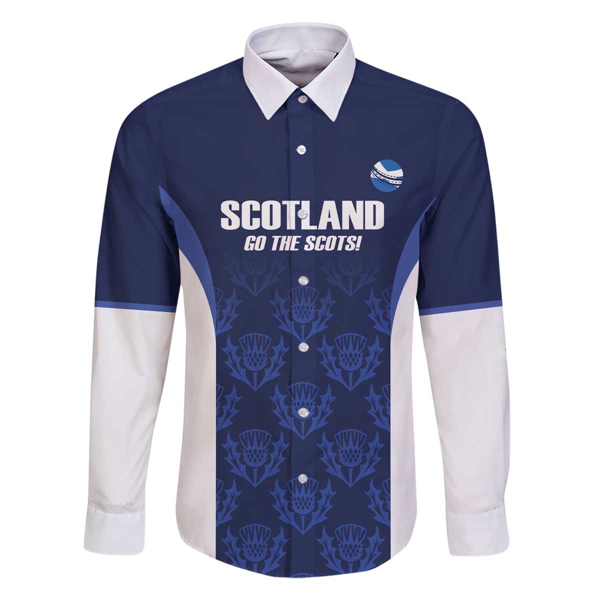 Custom Scotland Cricket Family Matching Off The Shoulder Long Sleeve Dress and Hawaiian Shirt Go Scots Thistle Pattern - Wonder Print Shop