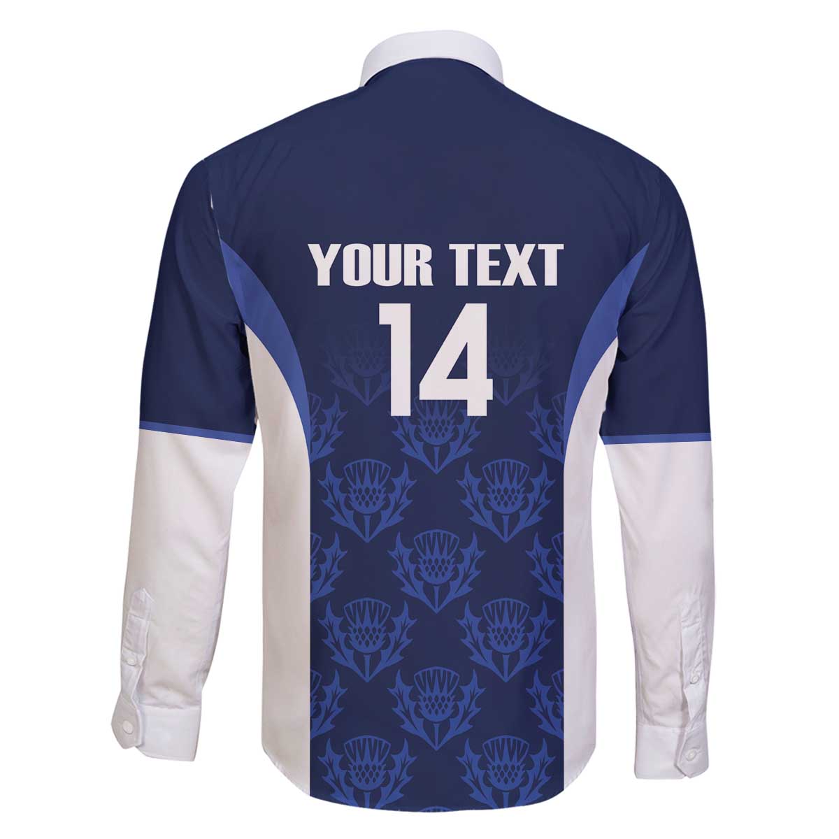 Custom Scotland Cricket Family Matching Off The Shoulder Long Sleeve Dress and Hawaiian Shirt Go Scots Thistle Pattern - Wonder Print Shop