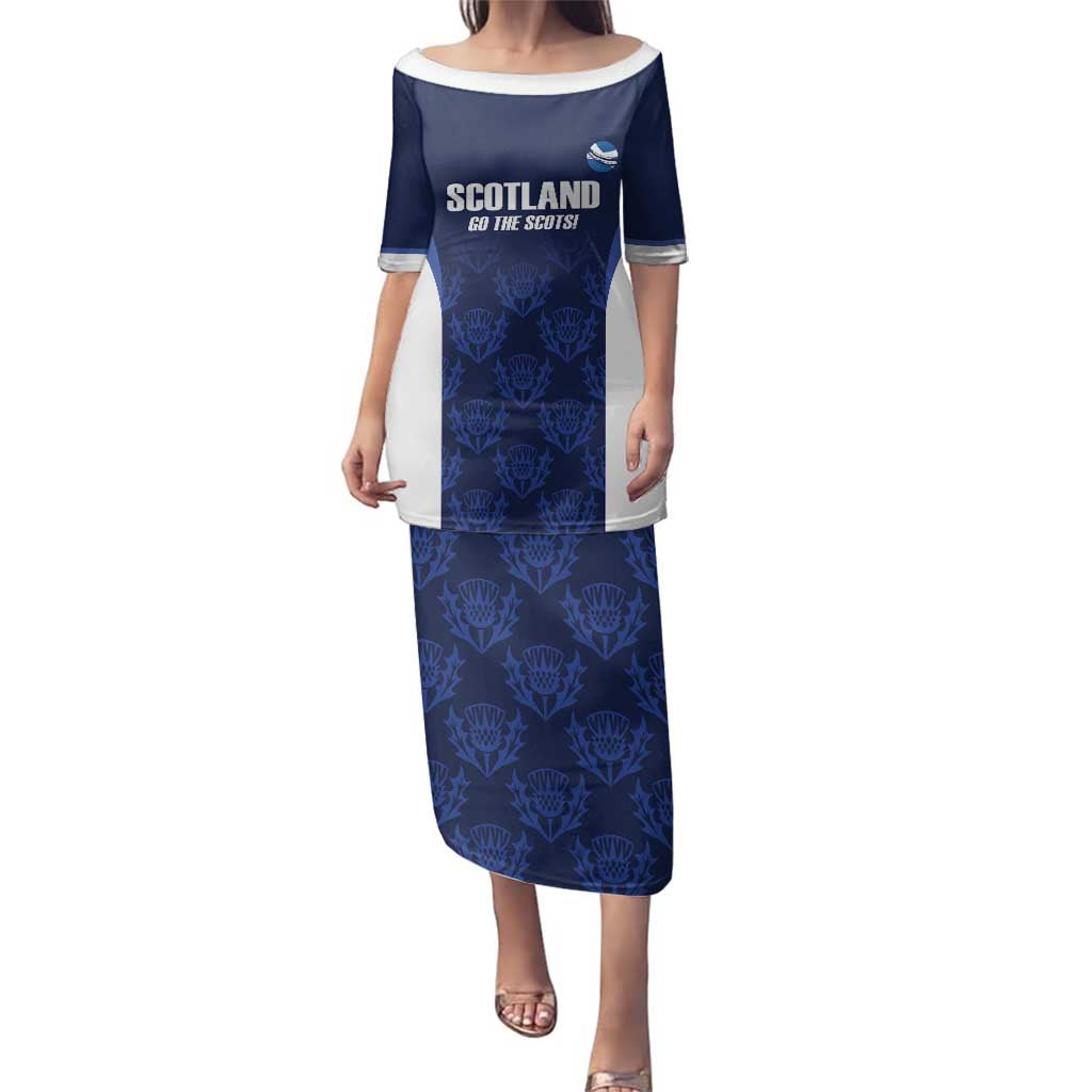 Custom Scotland Cricket Family Matching Puletasi and Hawaiian Shirt Go Scots Thistle Pattern - Wonder Print Shop