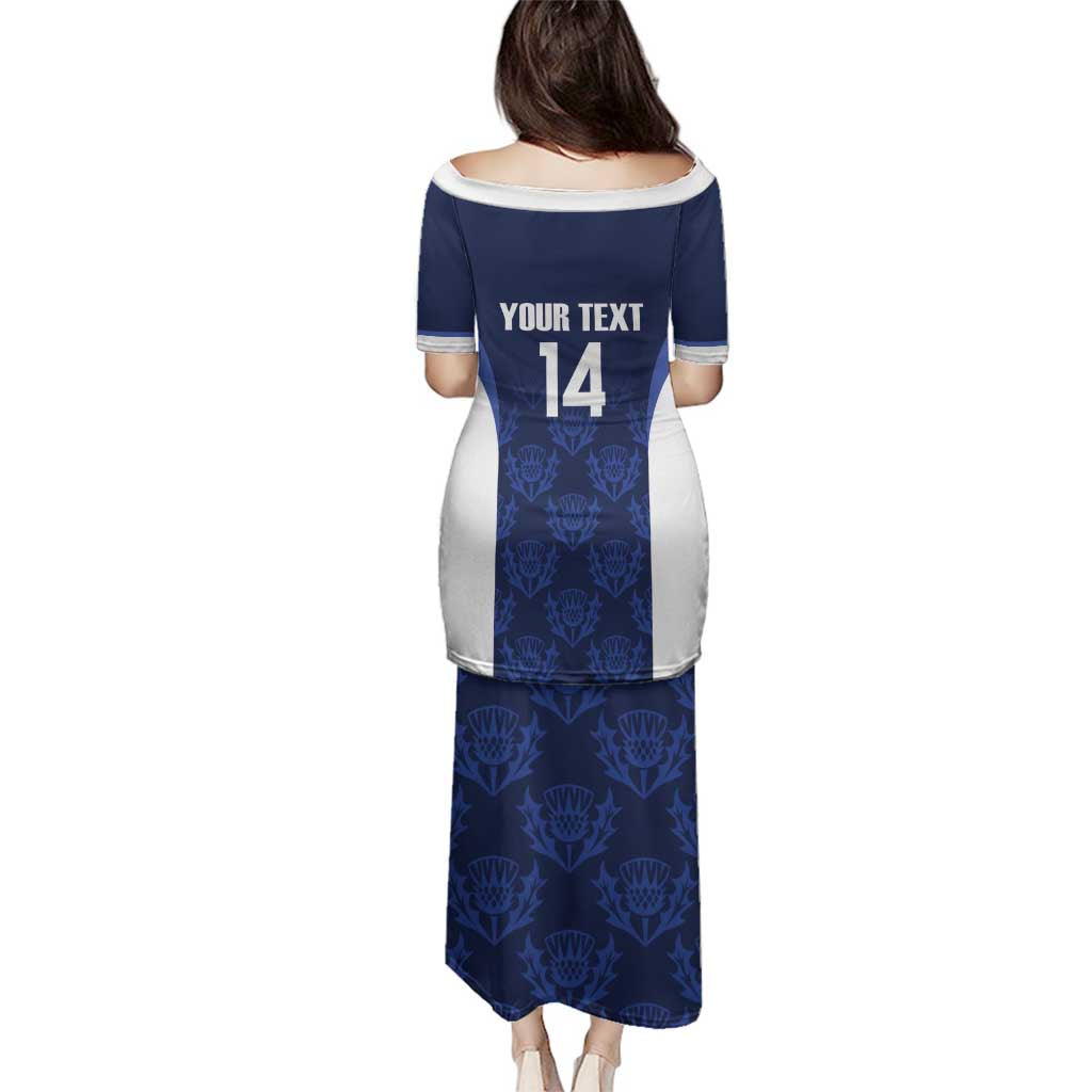 Custom Scotland Cricket Family Matching Puletasi and Hawaiian Shirt Go Scots Thistle Pattern - Wonder Print Shop