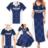 Custom Scotland Cricket Family Matching Summer Maxi Dress and Hawaiian Shirt Go Scots Thistle Pattern - Wonder Print Shop