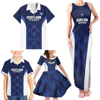 Custom Scotland Cricket Family Matching Tank Maxi Dress and Hawaiian Shirt Go Scots Thistle Pattern - Wonder Print Shop