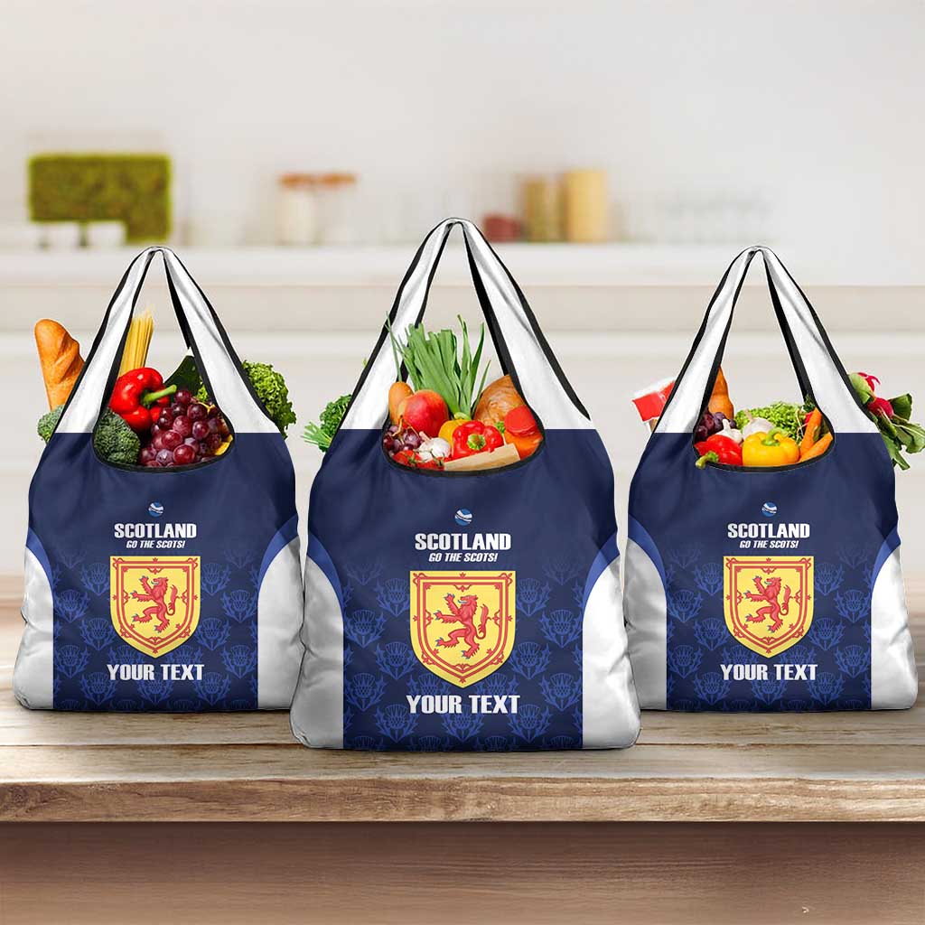 Custom Scotland Cricket Grocery Bag Go Scots Thistle Pattern - Wonder Print Shop