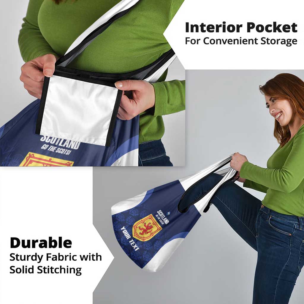 Custom Scotland Cricket Grocery Bag Go Scots Thistle Pattern - Wonder Print Shop