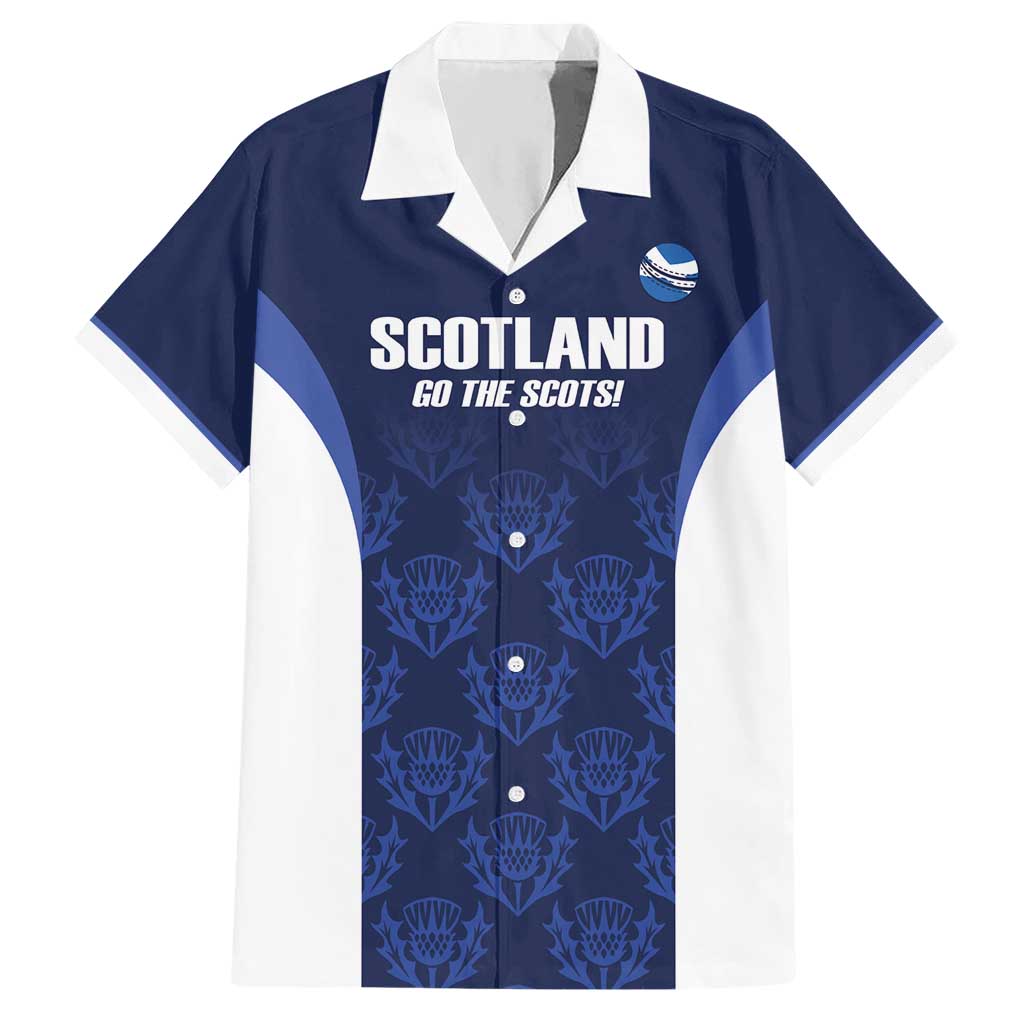 Custom Scotland Cricket Hawaiian Shirt Go Scots Thistle Pattern - Wonder Print Shop
