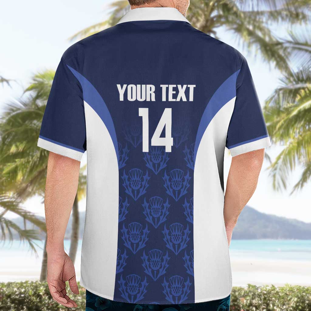 Custom Scotland Cricket Hawaiian Shirt Go Scots Thistle Pattern - Wonder Print Shop