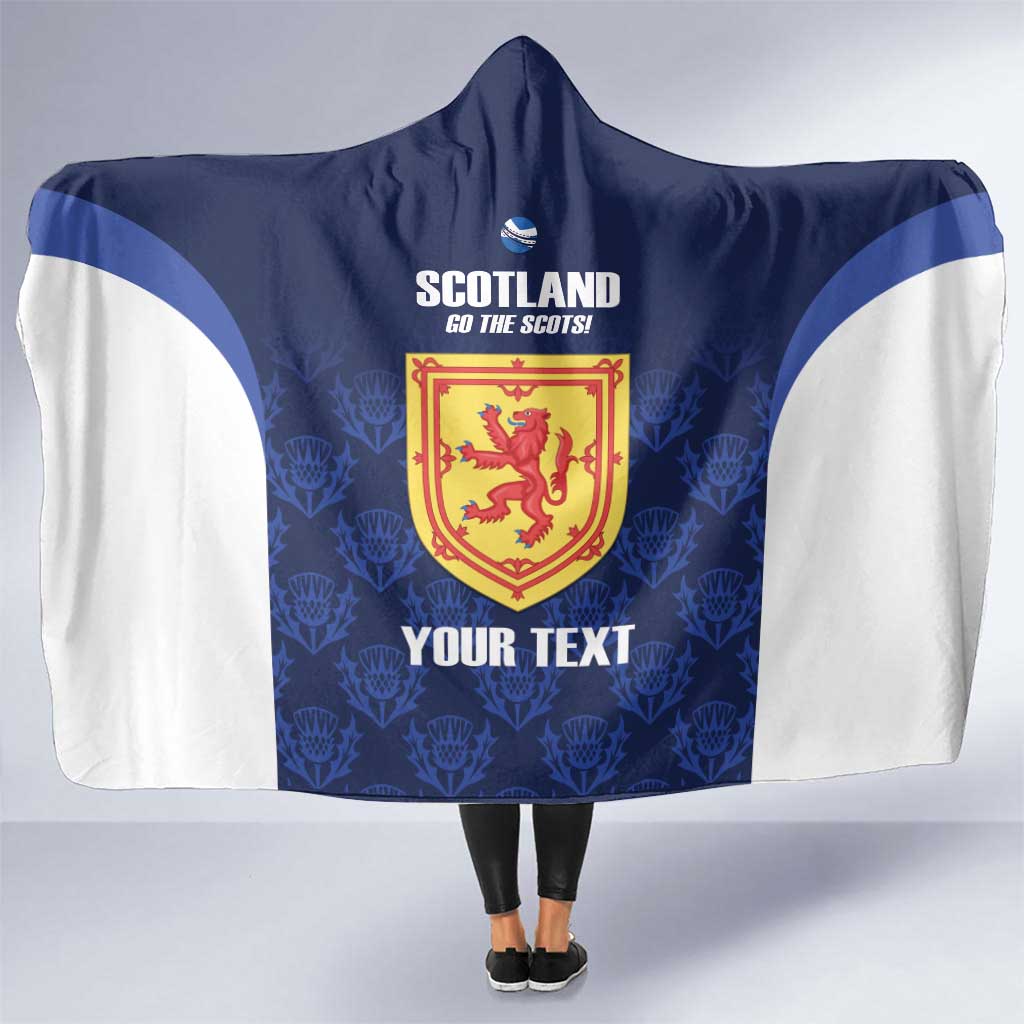 Custom Scotland Cricket Hooded Blanket Go Scots Thistle Pattern - Wonder Print Shop