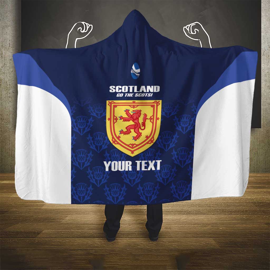 Custom Scotland Cricket Hooded Blanket Go Scots Thistle Pattern - Wonder Print Shop