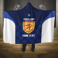 Custom Scotland Cricket Hooded Blanket Go Scots Thistle Pattern - Wonder Print Shop