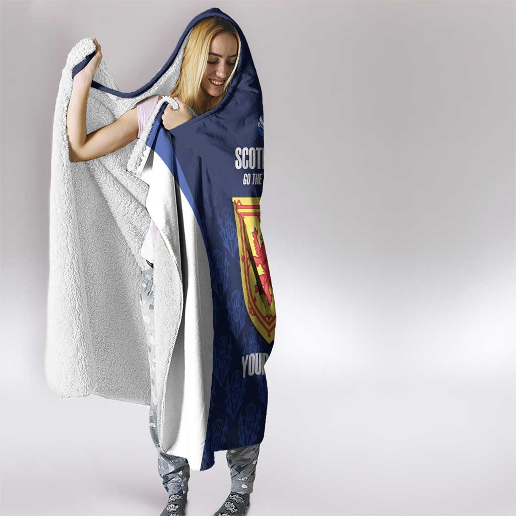Custom Scotland Cricket Hooded Blanket Go Scots Thistle Pattern - Wonder Print Shop