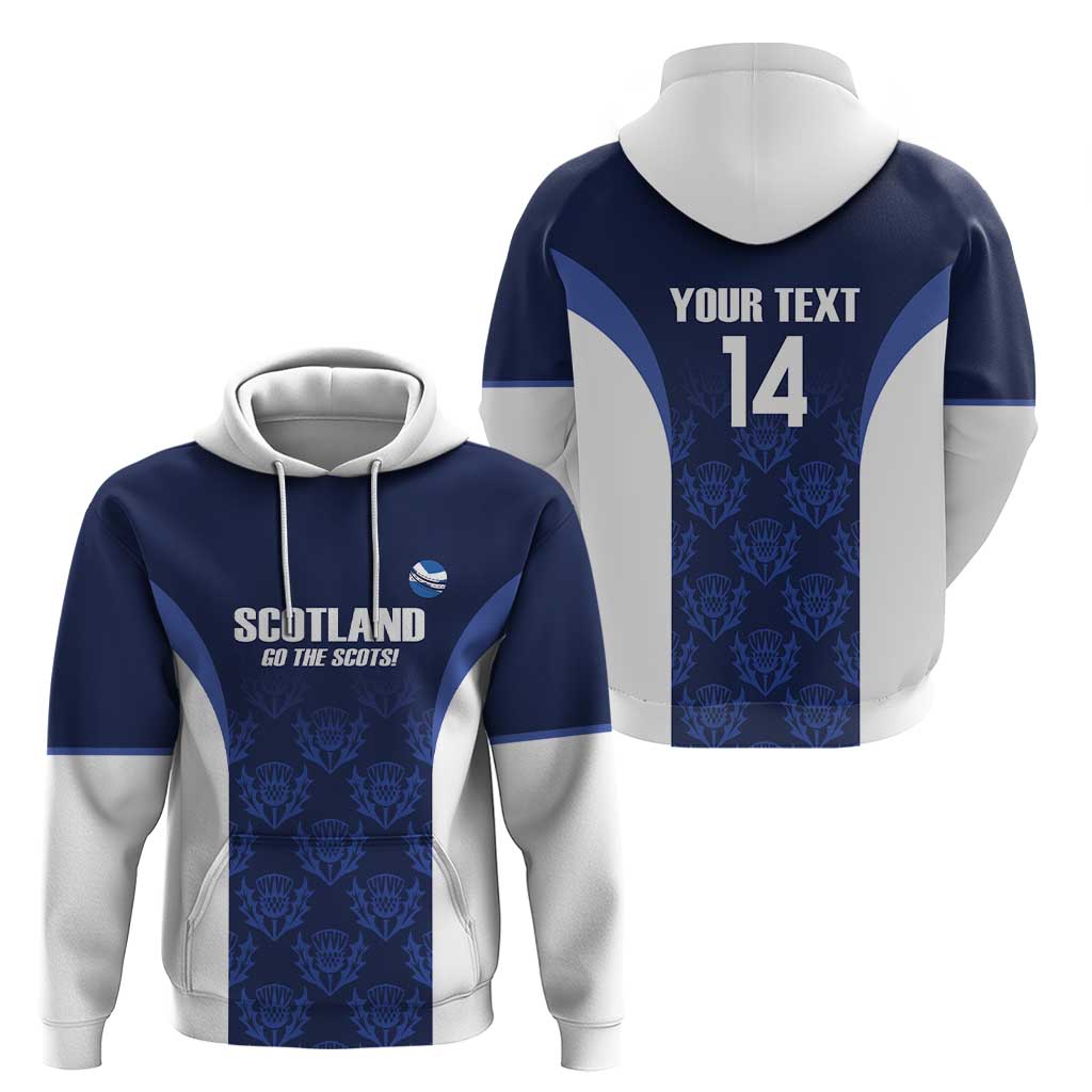 Custom Scotland Cricket Hoodie Go Scots Thistle Pattern - Wonder Print Shop