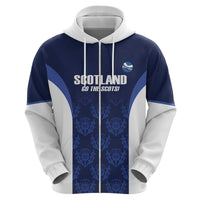 Custom Scotland Cricket Hoodie Go Scots Thistle Pattern - Wonder Print Shop