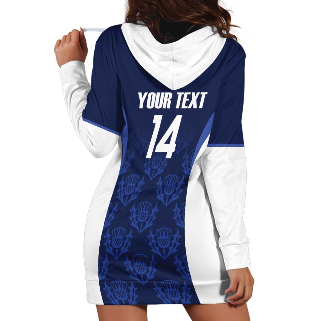Custom Scotland Cricket Hoodie Dress Go Scots Thistle Pattern - Wonder Print Shop