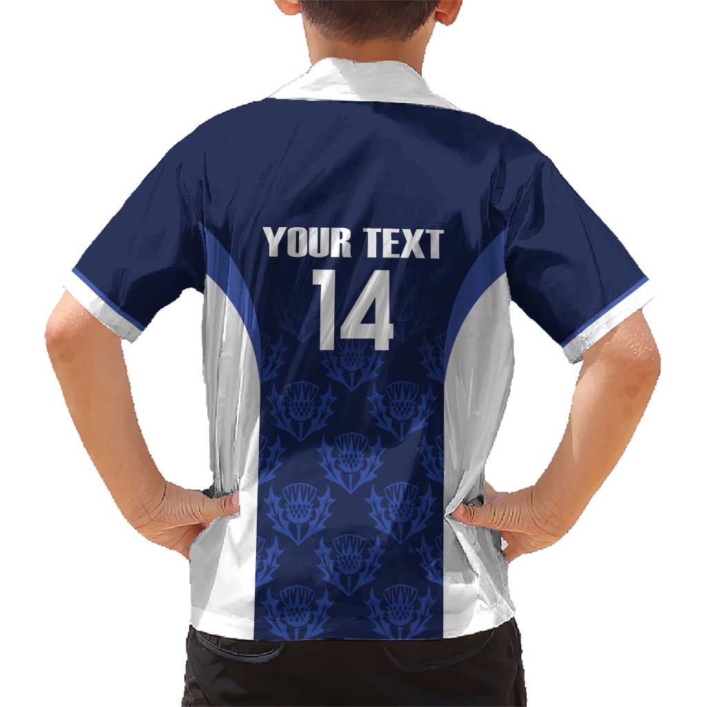 Custom Scotland Cricket Kid Hawaiian Shirt Go Scots Thistle Pattern - Wonder Print Shop