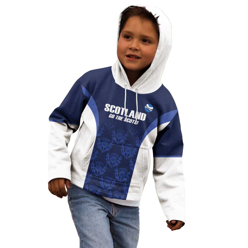 Custom Scotland Cricket Kid Hoodie Go Scots Thistle Pattern - Wonder Print Shop