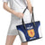 Custom Scotland Cricket Leather Tote Bag Go Scots Thistle Pattern - Wonder Print Shop